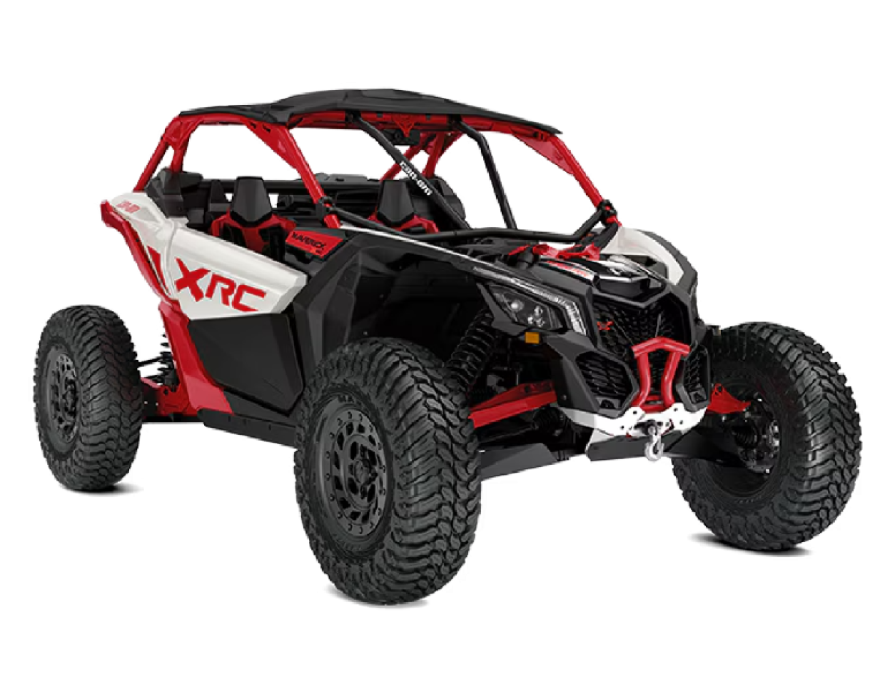 ORV-SSV-MY25-MaverickX3-XRC72-TurboRR-Hybrid-White-Legion-Red-SKU0009MSK00-Studio-34FR-NA new
